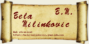 Bela Milinković vizit kartica